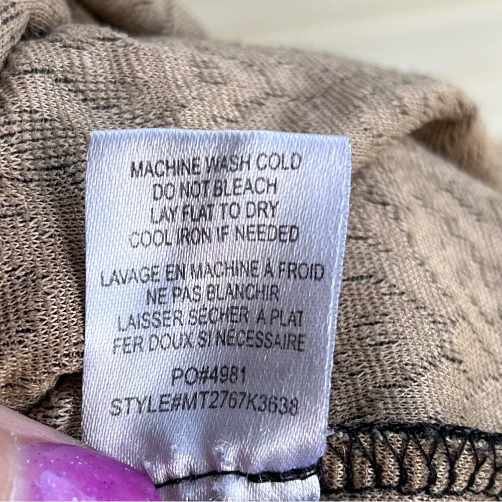 •Bobeau• Brocade Pattern Mock Neck Top - Size Large - Picture 8 of 9